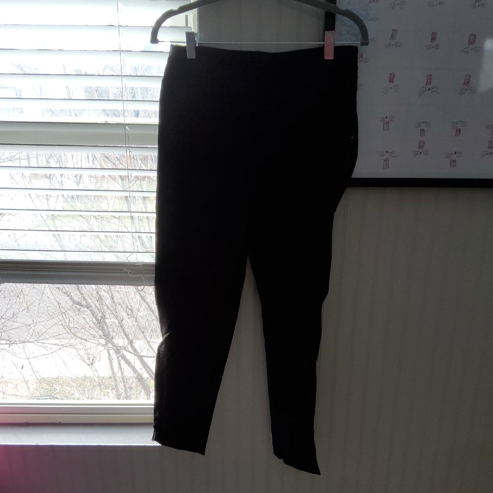 90 Degree By Reflex Black Stretch Pants with Side Zipper